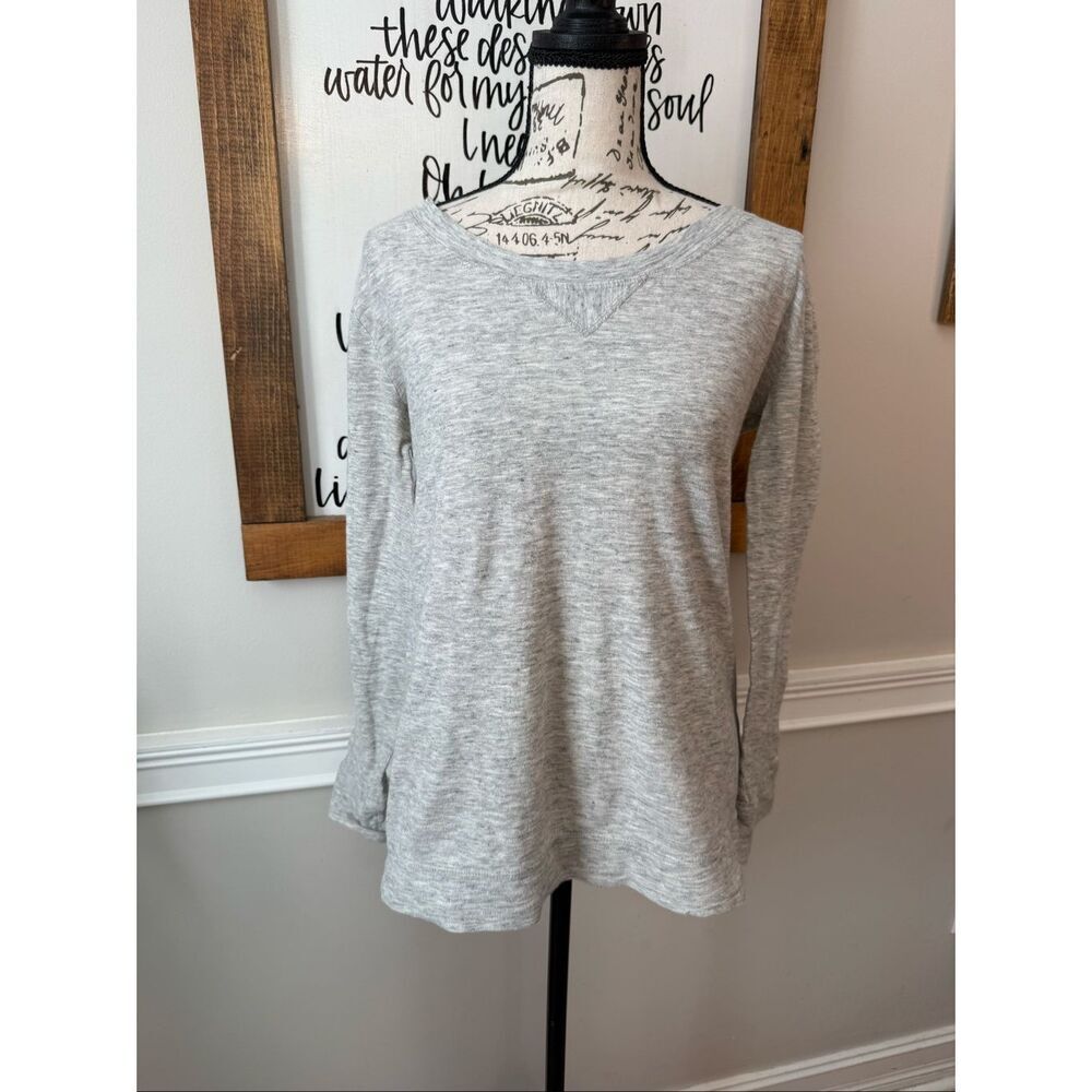 J. Crew Women's Heather Cotton Wool Long Sleeve Pullover Sweater Gray Small
